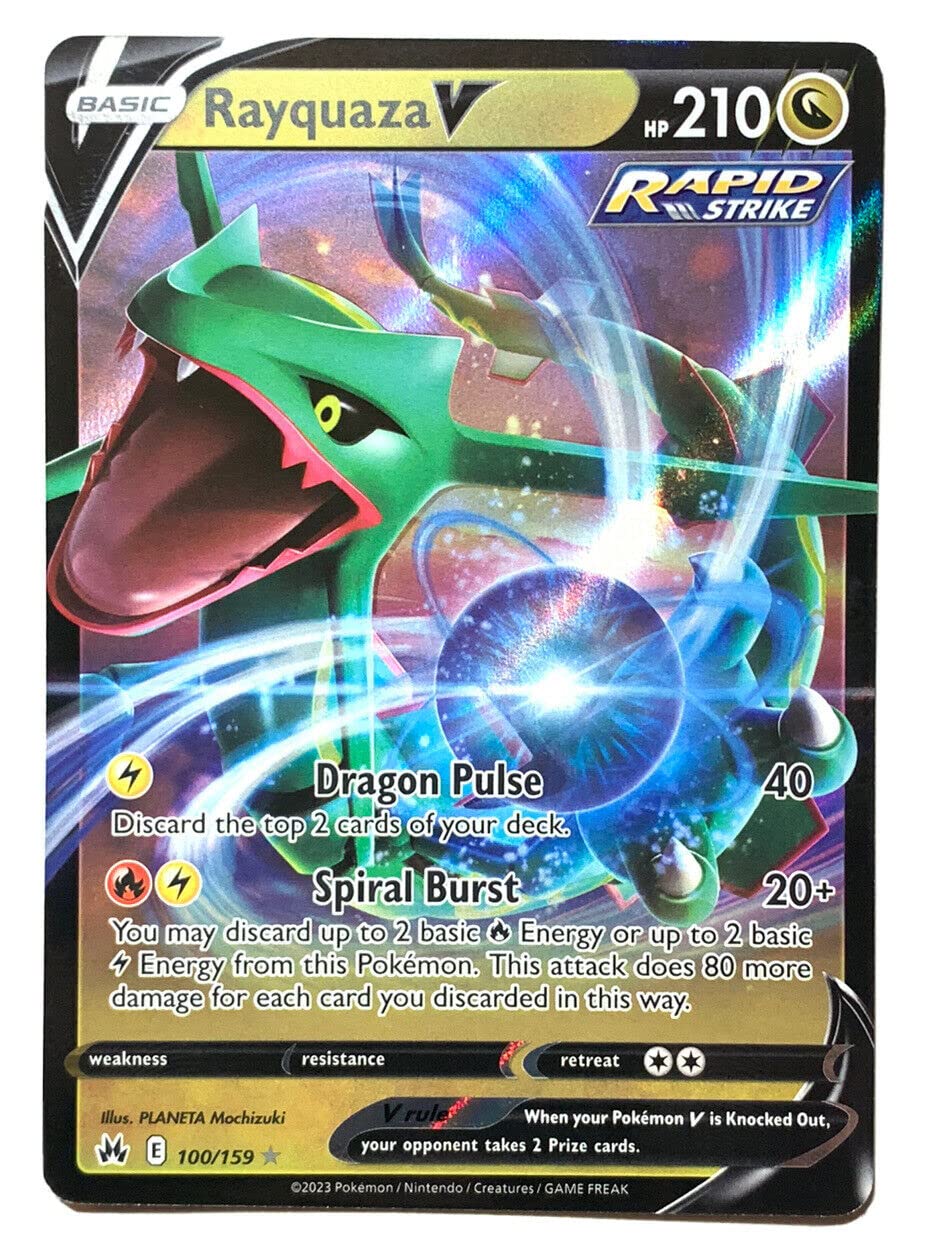 Pokemon Rayquaza V 100/159 Crown Zenith Ultra Rare Card - Poké Deal Cove