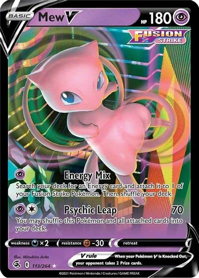 Pokémon Mew V 113/264 Ultra Rare Sword & Shield Fusion Strike - Poké Deal Cove