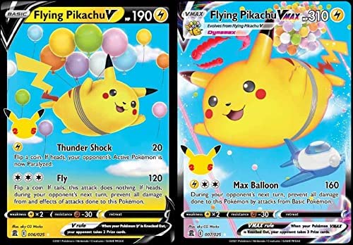 Pokémon Flying Pikachu V & Vmax Set Celebrations Pokémon Ultra Rare Card Lot 006/025-007/025 - Poké Deal Cove