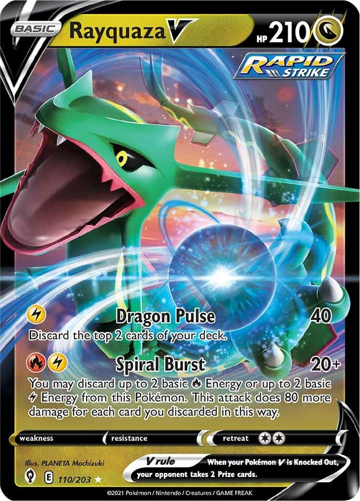 Pokémon Rayquaza V 110/203 Ultra Rare Sword & Shield Evolving Skies - Poké Deal Cove