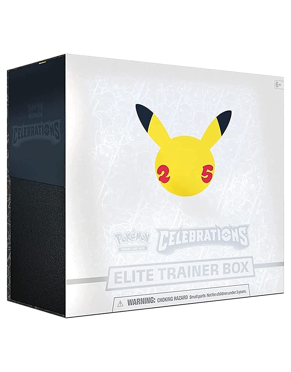 Pokémon Celebrations Elite Trainer Box with Pikachu logo on a white background