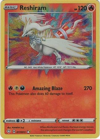 Pokémon Card Shining Fates 017/072 Reshiram Rare Holo - Poké Deal Cove