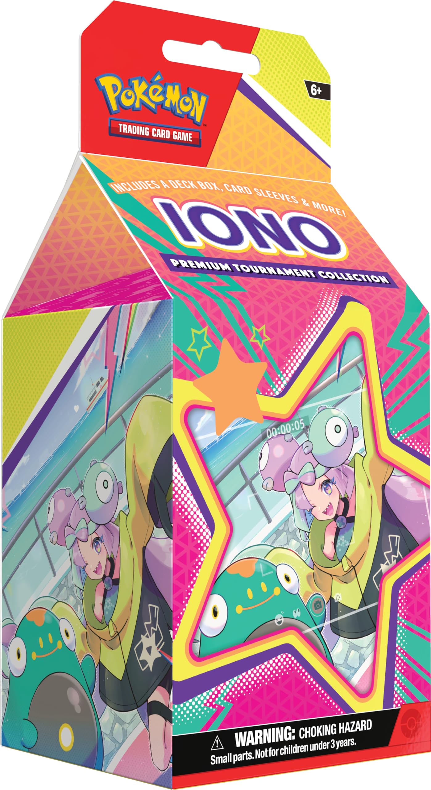 Pokémon trading card game box with colorful design and character illustrations on a white background