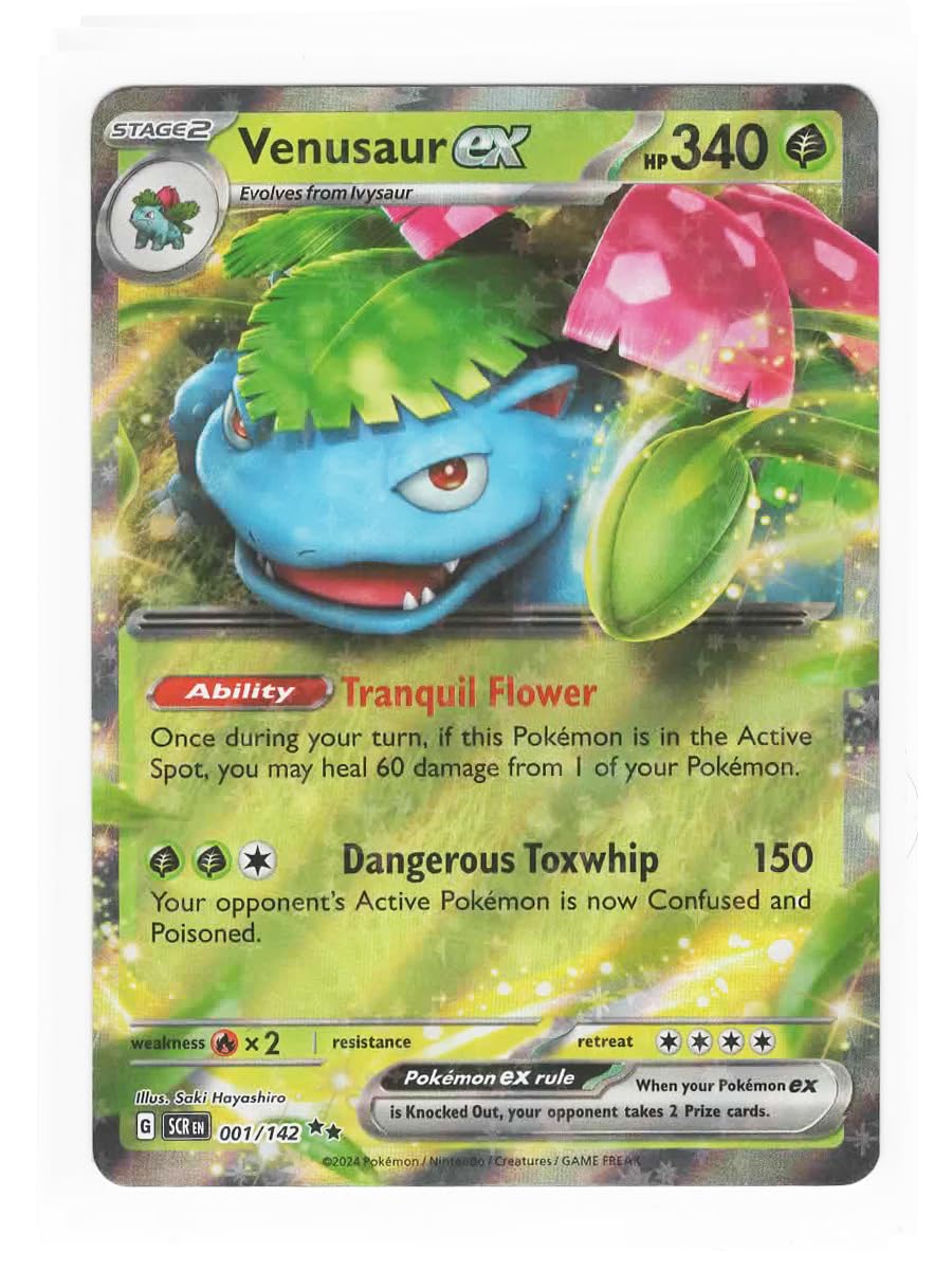 Pokémon Venusaur ex 001/142 Stellar Crown Double Rare Card - Poké Deal Cove